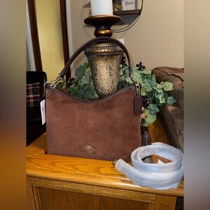 NWT Coach Suede Laurel Shoulder Bag with Tassels